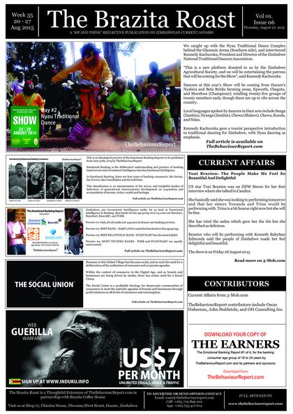 The Brazita Roast cover, Week 35, 2015