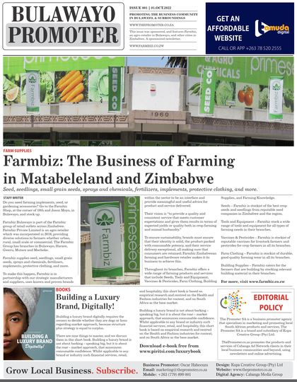 Bulawayo Promoter cover, Issue 001, October 2022