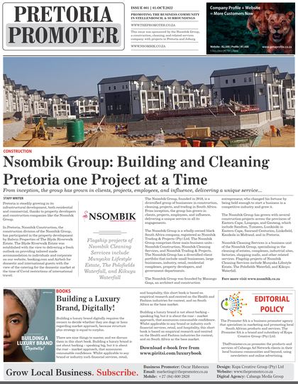 Pretoria Promoter cover, Issue 001, October 2022